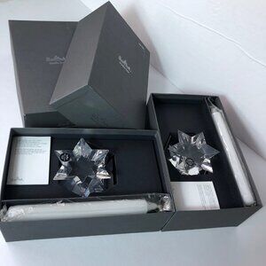 Rosenthal Studio-Line Pair 24% Lead Crystal Candle‎ Holders "Diamond Star" Taper